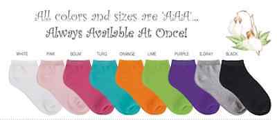 Country Kids Organic Cotton Sport Socks Ped Liner Handlinked Age 1-adult Colors!